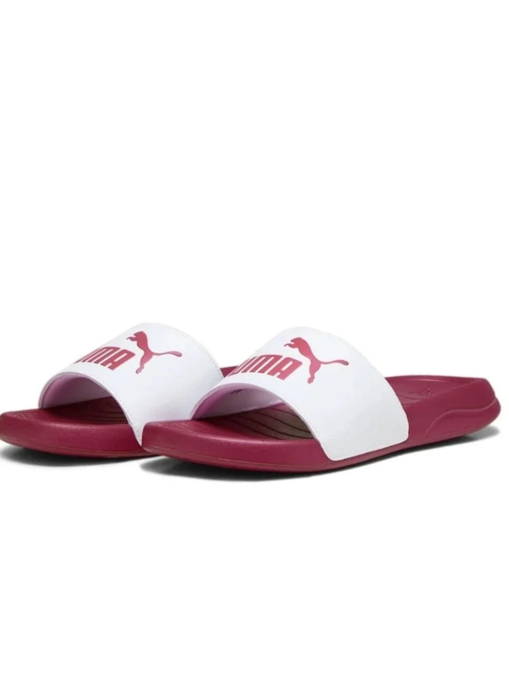 Puma PopCat 20 Slide Sandals- White/Pinktastic